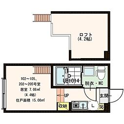 stage上石神井 1階1Kの間取り