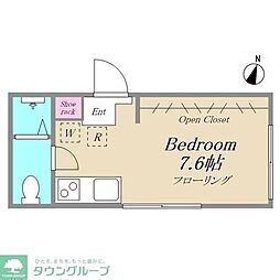 ＧＲＡＮＤＥ平和台 2階ワンルームの間取り