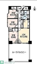 タウンシップ豊玉 3階3LDKの間取り