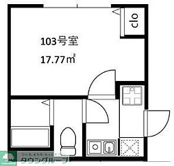 エスペランサ氷川台 1階1Kの間取り
