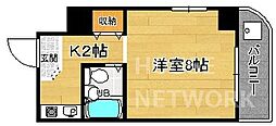 ラビスタ 4階1Kの間取り