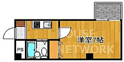 京阪本線 出町柳駅 徒歩13分の賃貸マンション 2階1Kの間取り