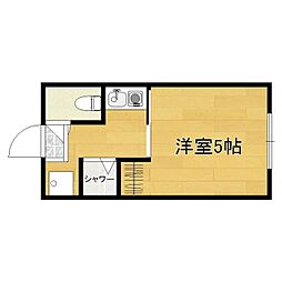 東楽ハイツ 3階1Kの間取り
