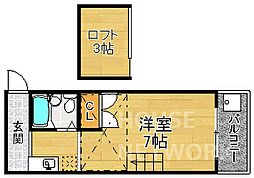 レオパレス鴨川 1Kの間取図画像