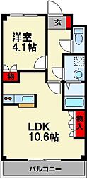 ウルノAP796 1階1LDKの間取り
