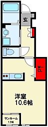 JR筑豊本線 飯塚駅 徒歩19分の賃貸アパート 1階ワンルームの間取り