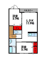 アコード2 2LDKの間取図画像