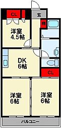 ロゼ赤坂 3DKの間取図画像