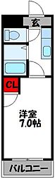 さくらコーポ2 1Kの間取図画像