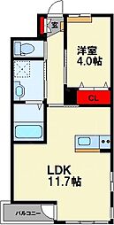 プログレス 1LDKの間取図画像