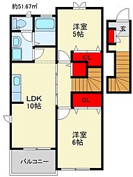 ラフィネ花瀬 四番館 2階