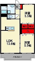 ローレンコート 2LDKの間取図画像