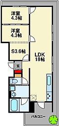 MURAづくりプロジェクト nord(ノール) 2SLDKの間取図画像