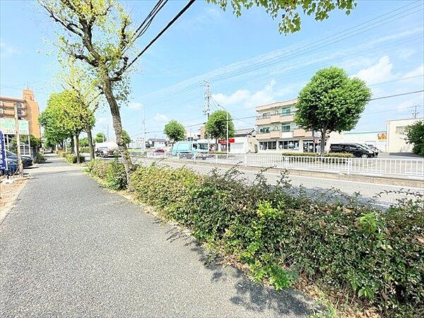 歩道がしっかりと整備されています。