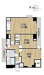 ユーハウス神宮公園C棟 2LDKの間取図画像