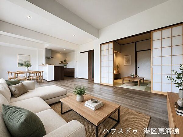 ※実際の写真に家具や調度品をCG合成したものです。家具等は販売に含まれておりません。