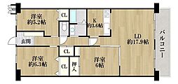 スペリアシティ名南アネックス6 3LDKの間取図画像