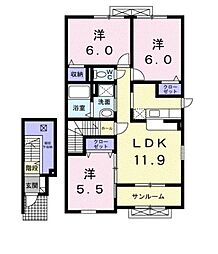 メゾンビューII 2階