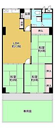 メガロコープ平野1号南棟 3LDKの間取図画像