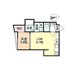 STORY　841 2階1LDKの間取り