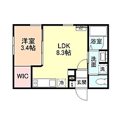 INTEGRAL　soto． 1階1LDKの間取り