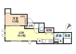 Beste　Leben芝園 201 2階1LDKの間取り