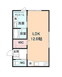 Comfort　Swallow 1階ワンルームの間取り