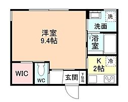 富山県富山市天正寺の賃貸アパート 1階1Kの間取り
