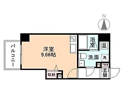 ファースト・レーベン大手町ANNEX ワンルームの間取図画像