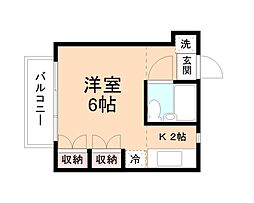 フェイスビルマンション 1Kの間取図画像