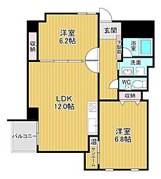 アクシルコート富山北 2LDKの間取図画像