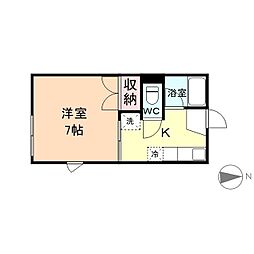アメニティ久方 1Kの間取図画像