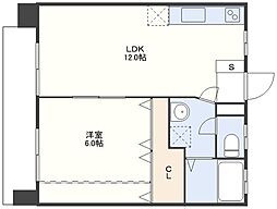 スカイマンション 1LDKの間取図画像