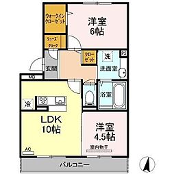 ソラーナ 2LDKの間取図画像