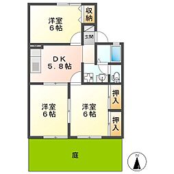 MEMAISON青雲町 3DKの間取図画像