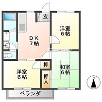 カトルセゾン B  ｜ 岐阜県美濃市松栄町５丁目（賃貸アパート3DK・1階・52.17㎡） その2