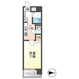 エトワール大島 1Kの間取図画像