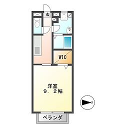 サープラスM'sHILL 1Kの間取図画像