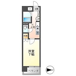 エトワール大島 1Kの間取図画像