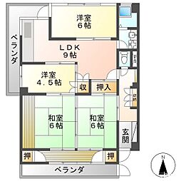 福光西ビルA 4LDKの間取図画像