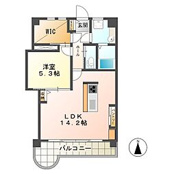 岐山ハイツ 1LDKの間取図画像