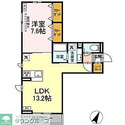エスペリア東柏ヶ谷二丁目 1LDKの間取図画像