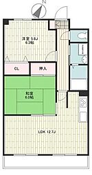 藤ロイヤル 2LDKの間取図画像