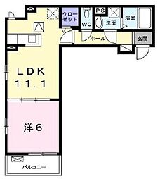 センターヴィレッジ2 1LDKの間取図画像