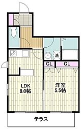 ウィステリア湘南台イーストテラス 1LDKの間取図画像