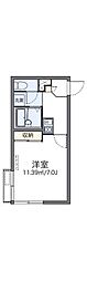 レオパレス片瀬海岸 1Kの間取図画像