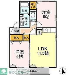 リナウル鵠沼 2LDKの間取図画像