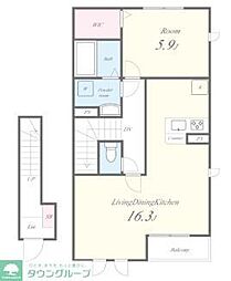 LILY MORE COURT 1LDKの間取図画像