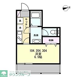 藤沢市高倉アパート 1Kの間取図画像