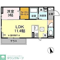 D-room樹・大和南 1LDKの間取図画像